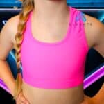 Hot pink sports bra